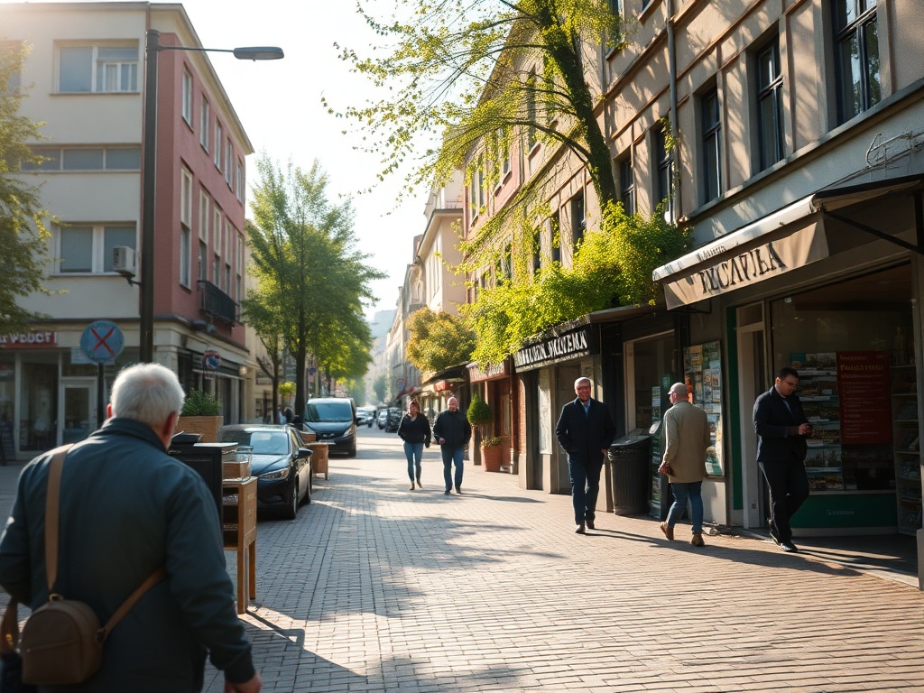 Plakat informacyjny o sprzedaży nieruchomości PKP w Łodzi i zmianach w ruchu drogowym przy ulicy Bandurskiego