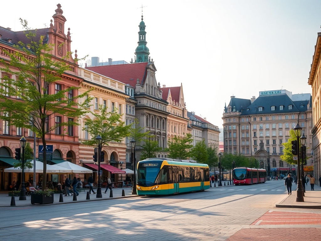 Ilustracja przedstawiająca tramwaj MPK Łódź i logo Widzewa Łódź symbolizujące zmiany tras i zwolnienia